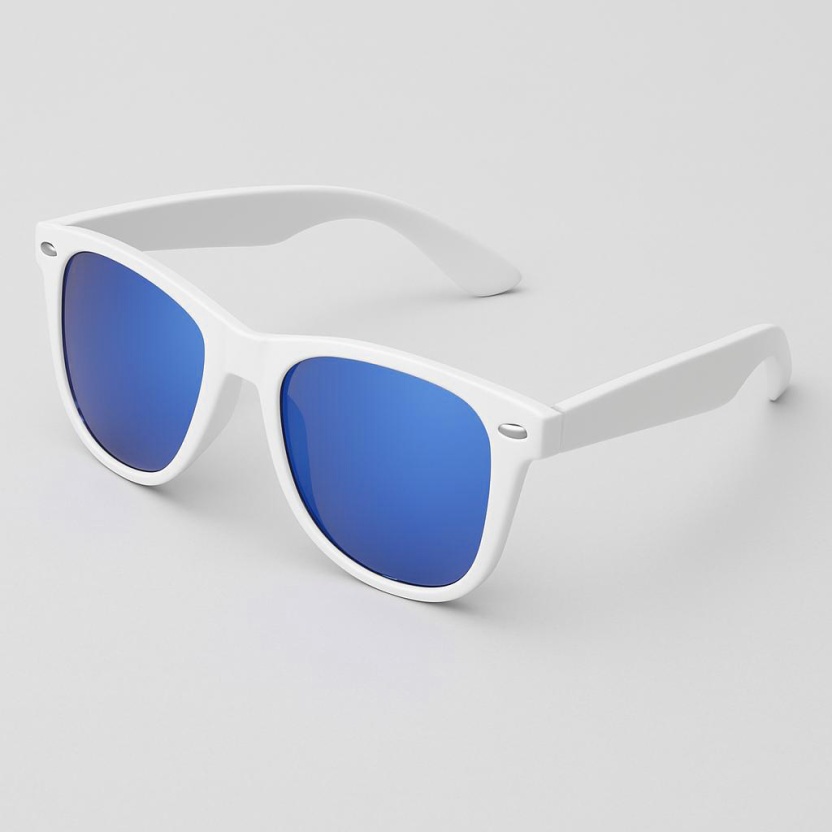 Witte 'Distressed' zonnebril met spiegelglazen 2215-12 - Afbeelding 2