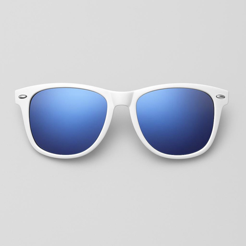 Witte 'Distressed' zonnebril met spiegelglazen 2215-12