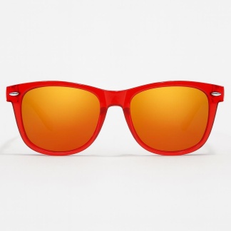 Red 'Distressed' sunglasses with mirror lenses 2215-21