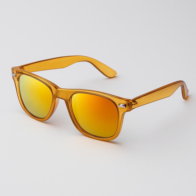 Orange 'Distressed' sunglasses with mirror lenses 2215-23 - Image 2