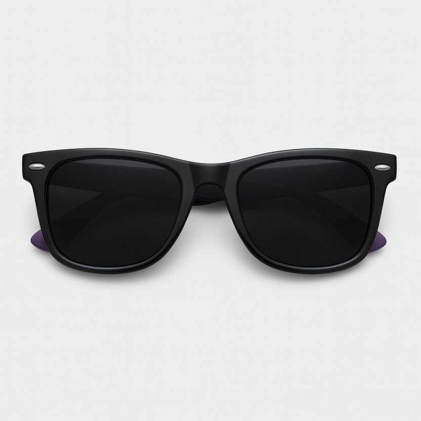 Black 'Distressed' sunglasses with purple legs 2215-LILR