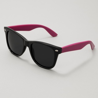 Zwarte 'Distressed' zonnebril met fuchsiakleurige pootjes 2215-SW-PINKB