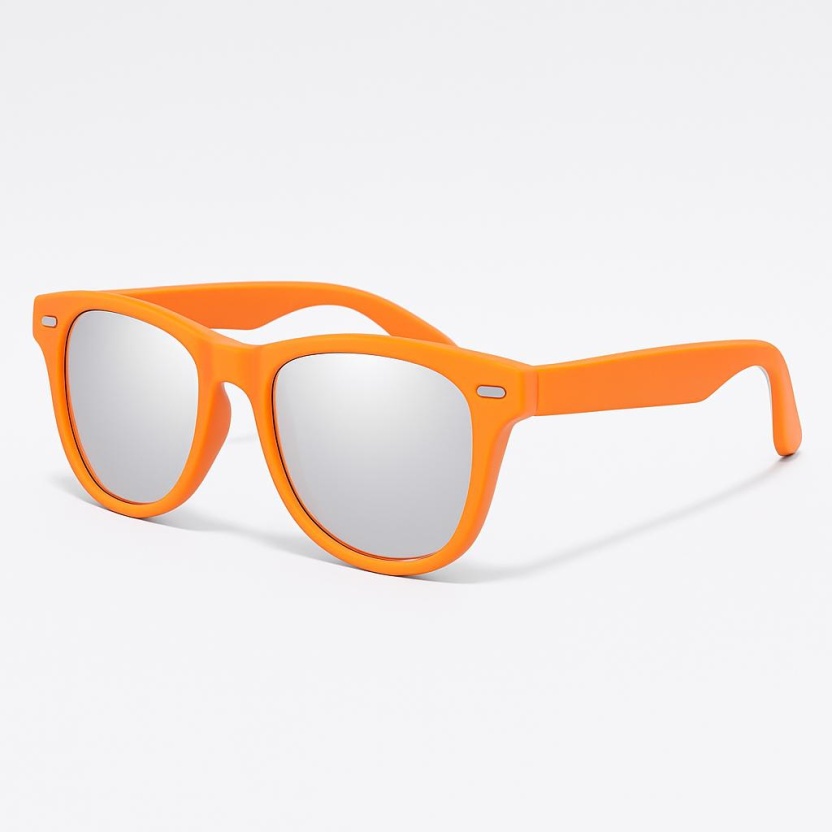 Oranje 'Distressed' zonnebrillen met zilverkleurige spiegelglazen 2217-ORSIL - Afbeelding 2