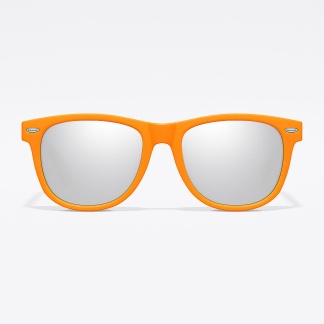 Oranje 'Distressed' zonnebrillen met zilverkleurige spiegelglazen 2217-ORSIL