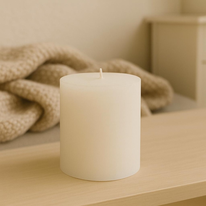 Witte Sempre rustieke stompkaarsen 10x11cm - Afbeelding 3
