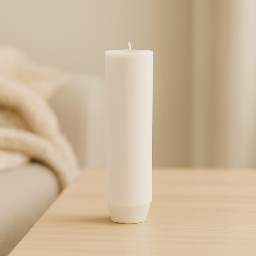 White Sempre rustic candles 3,2x15cm - Image 2