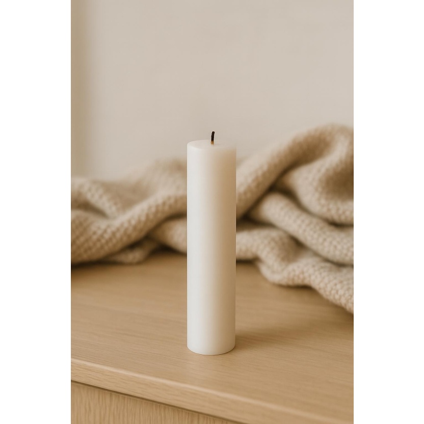 Witte Sempre rustieke dinerkaarsen 3,2 x 15 cm - Afbeelding 3