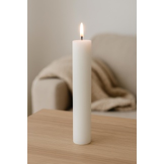 White Cleybergh rustic dinner candles 3,2x25cm