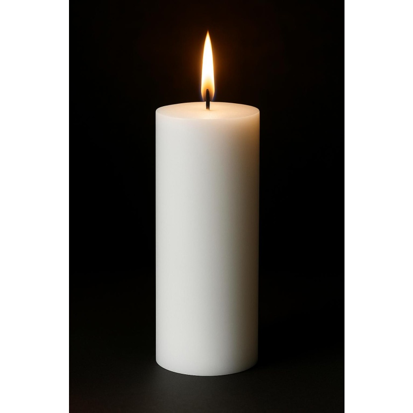 White Sempre rustic pillar candles 7x20cm - Image 3