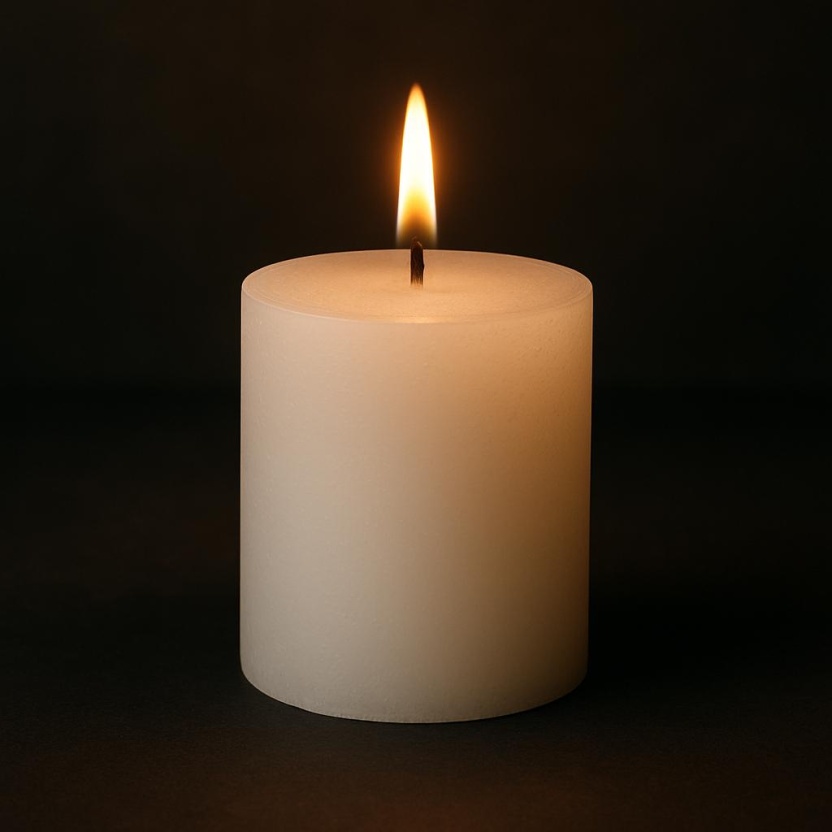 White Sempre pillar candles 8x10cm - Image 3