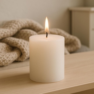 White Sempre pillar candles 8x10cm