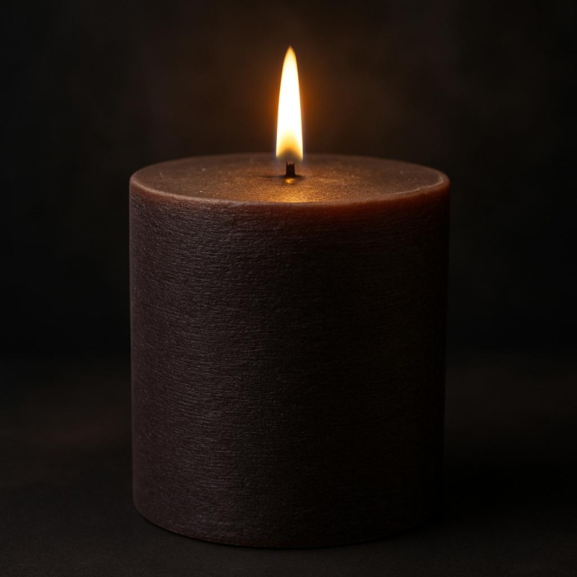 Dark brown Sempre rustic pillar candles 10x11cm - Image 3