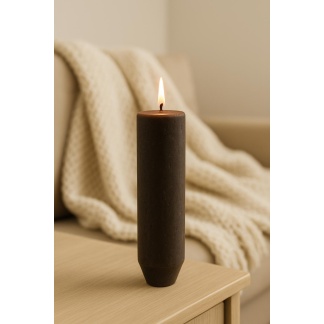 Dark brown Sempre rustic candles 3,2x15cm