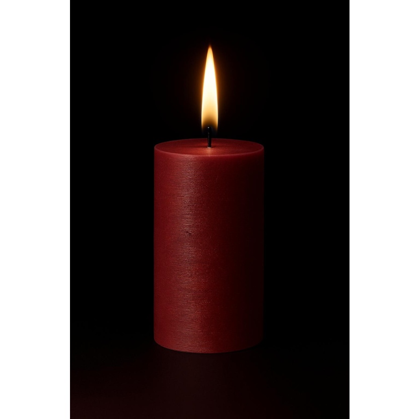 Wine red Sempre rustic pillar candles 7x14cm - Image 2