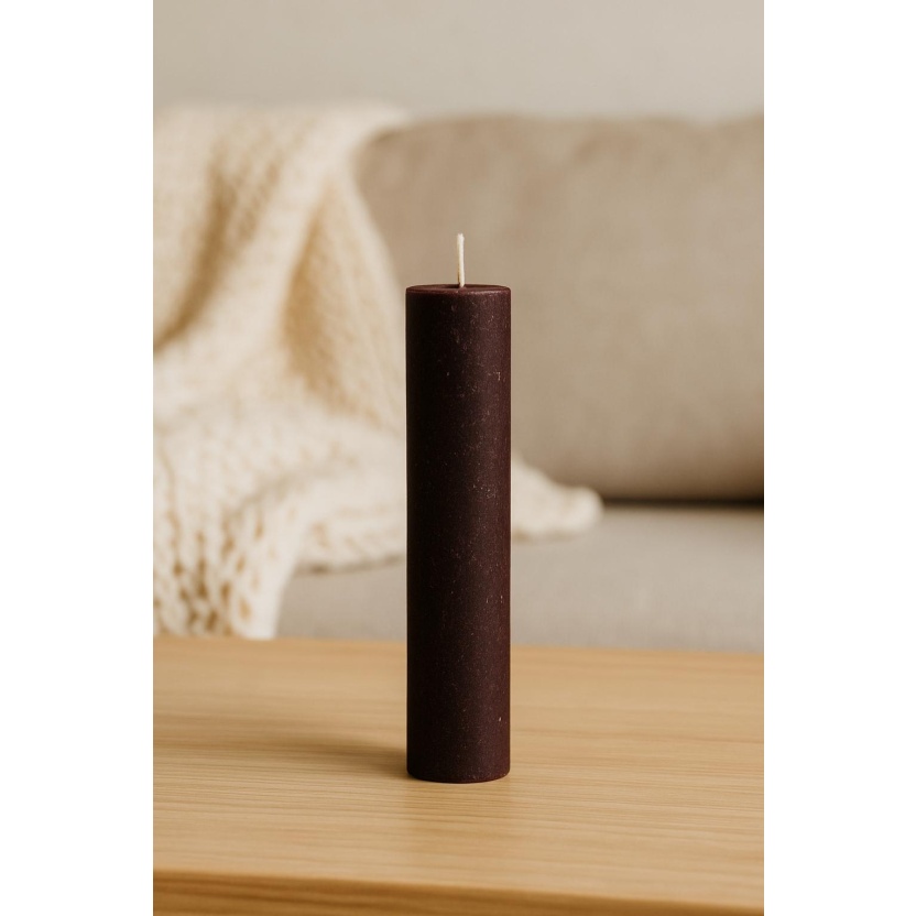 Donkerpaarse Cleybergh rustieke dinerkaarsen 3,2 x 20 cm - Afbeelding 3