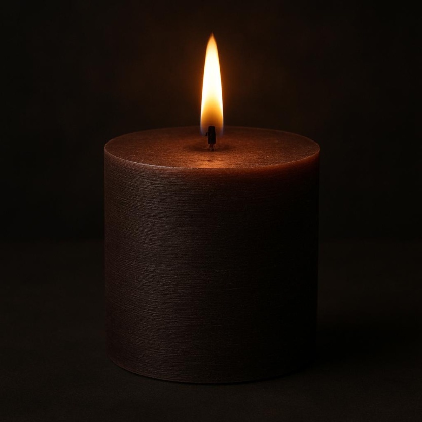 Dark brown Cleybergh rustic pillar candles 7x7cm - Image 3
