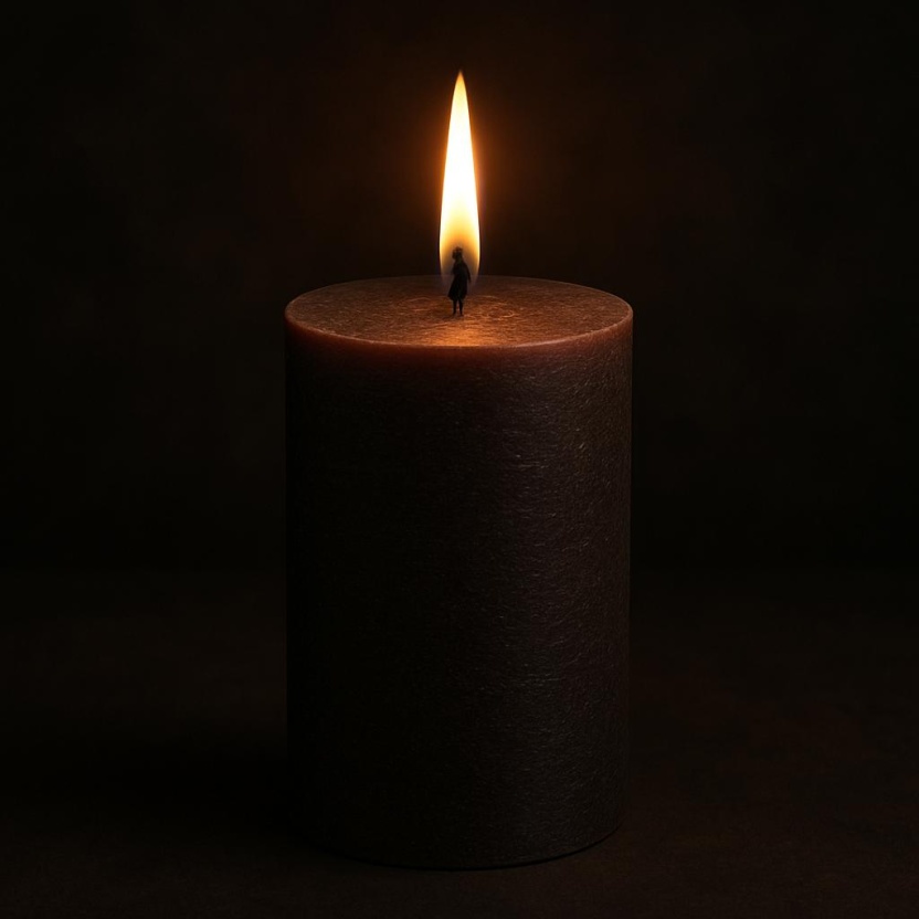 Dark brown Sempre rustic pillar candles 7x14cm - Image 2