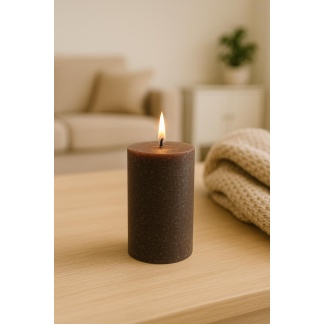 Dark brown Sempre rustic pillar candles 7x14cm