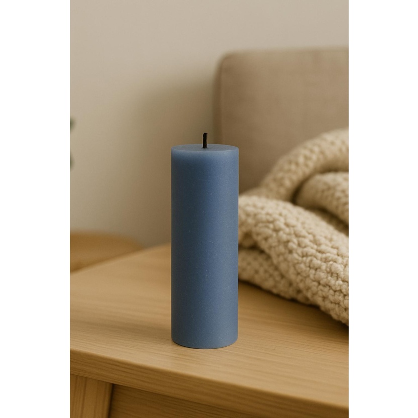 Blauwe Cleybergh rustieke dinerkaarsen 3,2x10cm - Afbeelding 3