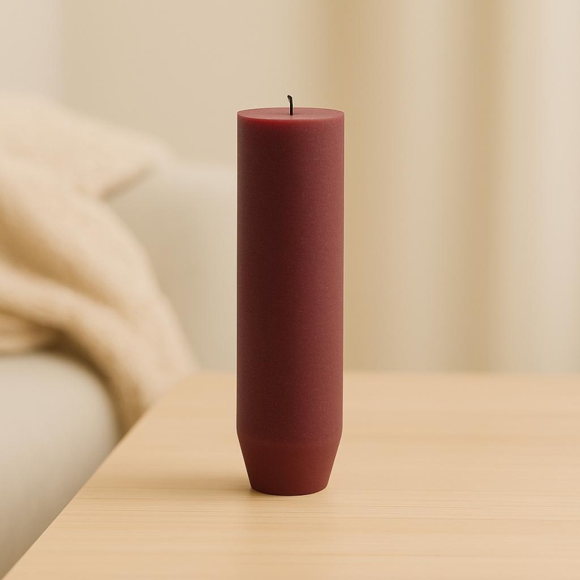 Burgundy Sempre rustic dinner candles 3,2x15cm - Image 3