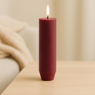 Burgundy Sempre rustic dinner candles 3,2x15cm