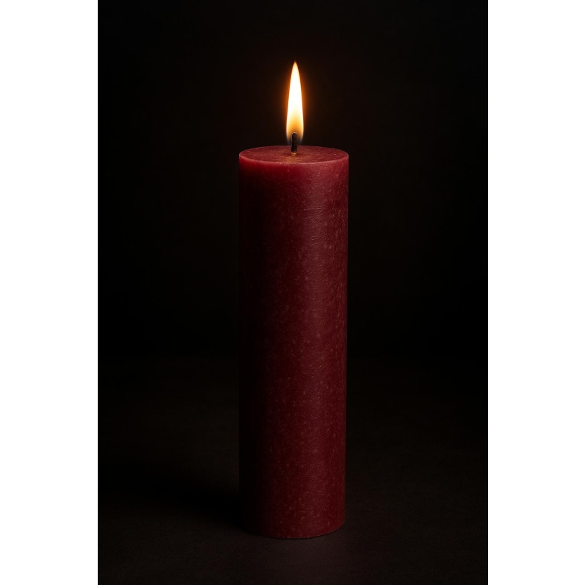 Wine red Sempre rustic dinner candles 3,2x20cm - Image 3