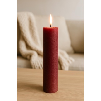 Wine red Sempre rustic dinner candles 3,2x20cm