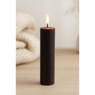 Dark brown Sempre rustic dinner candles 3,2x15cm