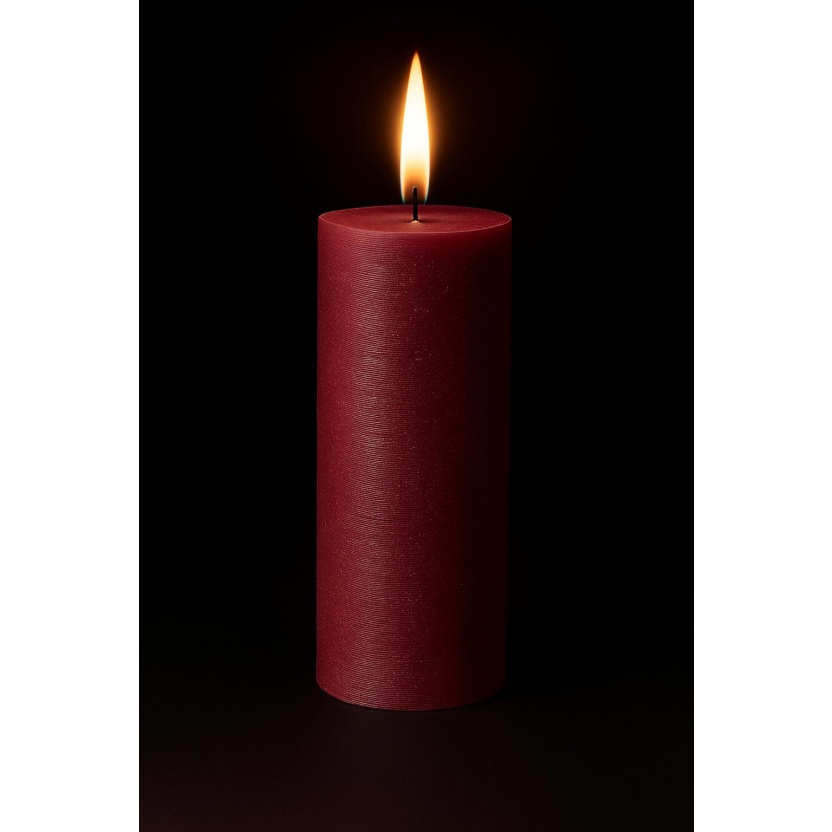 Wine red Sempre rustic pillar candles 7x20cm - Image 2