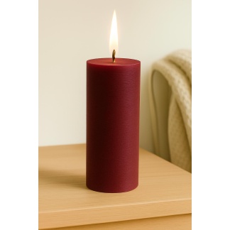 Wine red Sempre rustic pillar candles 7x20cm