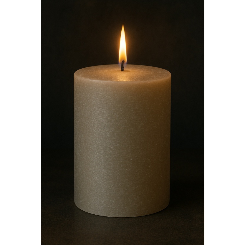 Light grey Sempre rustic pillar candles 10x15cm - Image 2