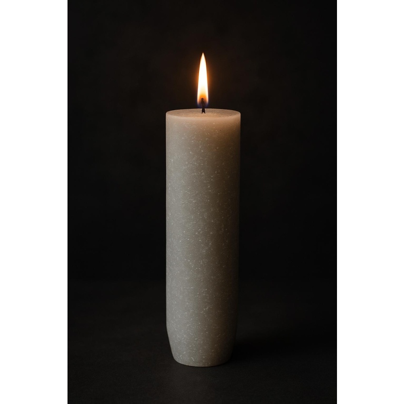 Lichtgrijze Sempre rustieke dinerkaarsen 3,2 x 15 cm - Afbeelding 2