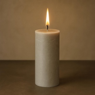 Light grey Cleybergh rustic candles 3,2x10cm