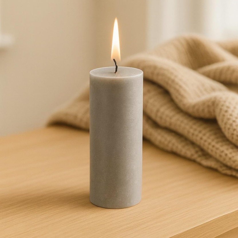 Light grey Cleybergh rustic candles 3,2x10cm - Image 3