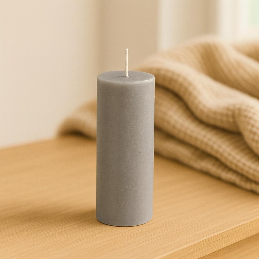 Light grey Cleybergh rustic candles 3,2x10cm - Image 2