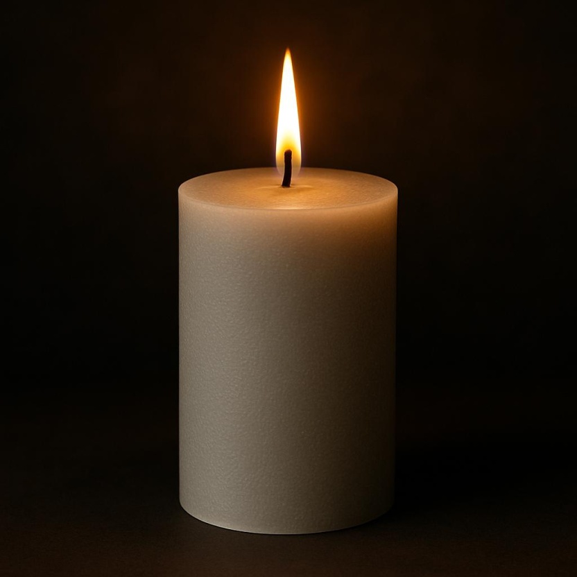 Light grey Sempre pillar candles 7x14cm - Image 3