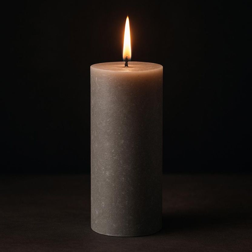 Light grey Sempre rustic pillar candles 7x20cm - Image 3
