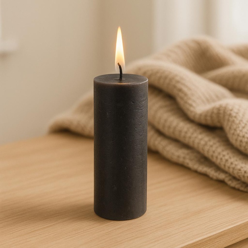 Black Cleybergh rustic candles 3,2x10cm