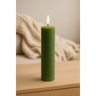 Green Sempre rustic dinner candles 3,2x15cm