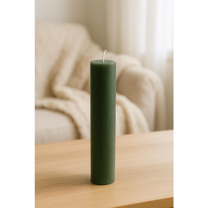 Groene Sempre rustieke dinerkaarsen 3,2 x 20 cm - Afbeelding 3