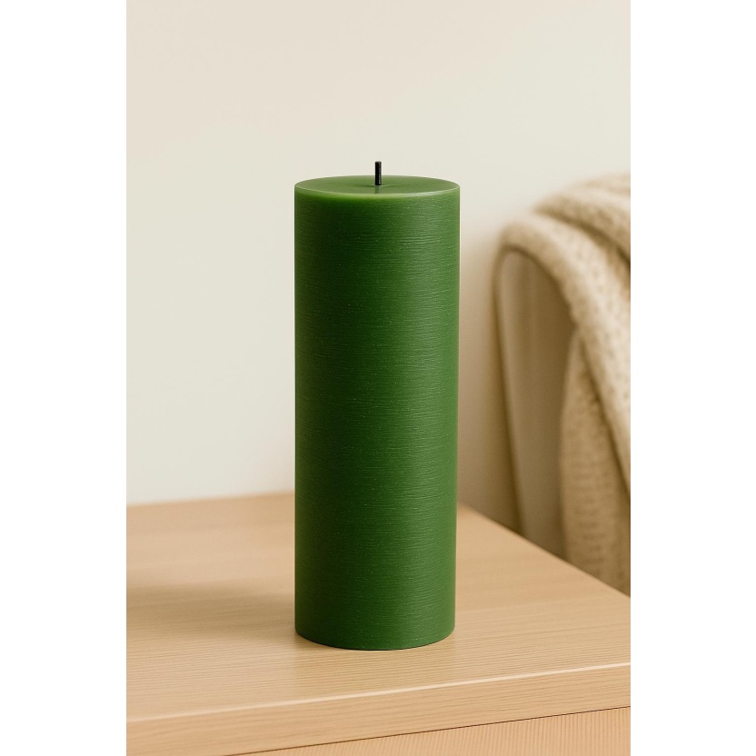 Groene Sempre rustieke stompkaarsen 7x20cm - Afbeelding 2