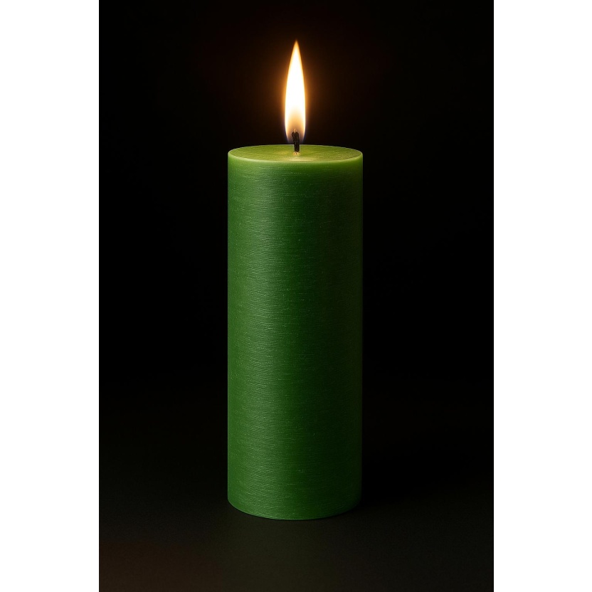 Groene Sempre rustieke stompkaarsen 7x20cm - Afbeelding 3