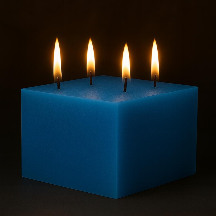 Blue Cleybergh rustic square block candles 15x11cm - Image 2