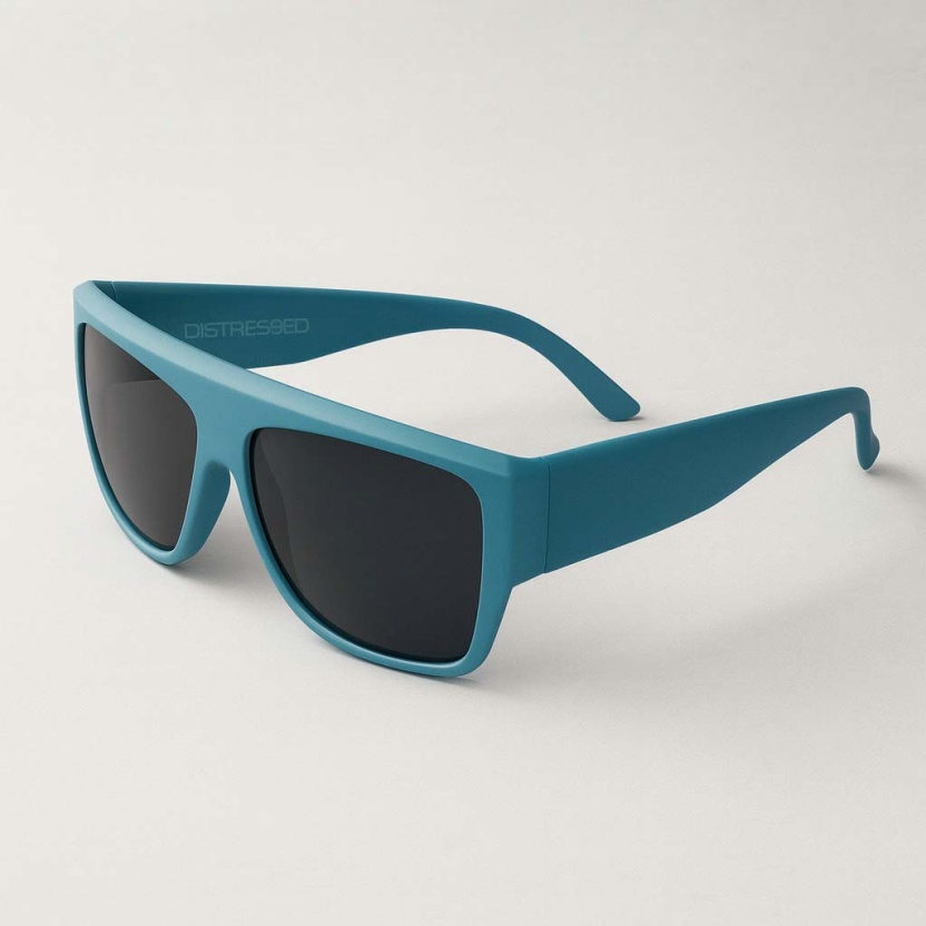 Turquoise 'Distressed' sunglasses with dark tinted lenses 2071-TUR - Image 2