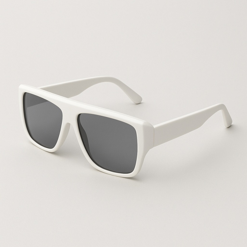 White 'Distressed' sunglasses with dark tinted lenses 2071-WS - Image 2