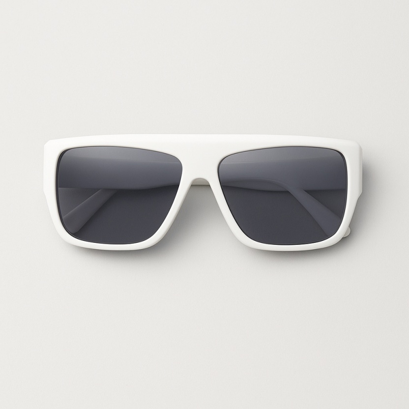 White 'Distressed' sunglasses with dark tinted lenses 2071-WS