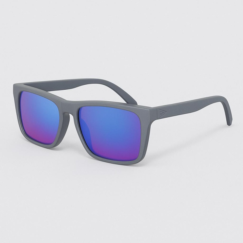 Grey glossy 'Distressed' sunglasses with mirror lenses 2205-07 - Image 2