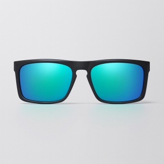 Matte black 'Distressed' sunglasses with mirror lenses 2205-12