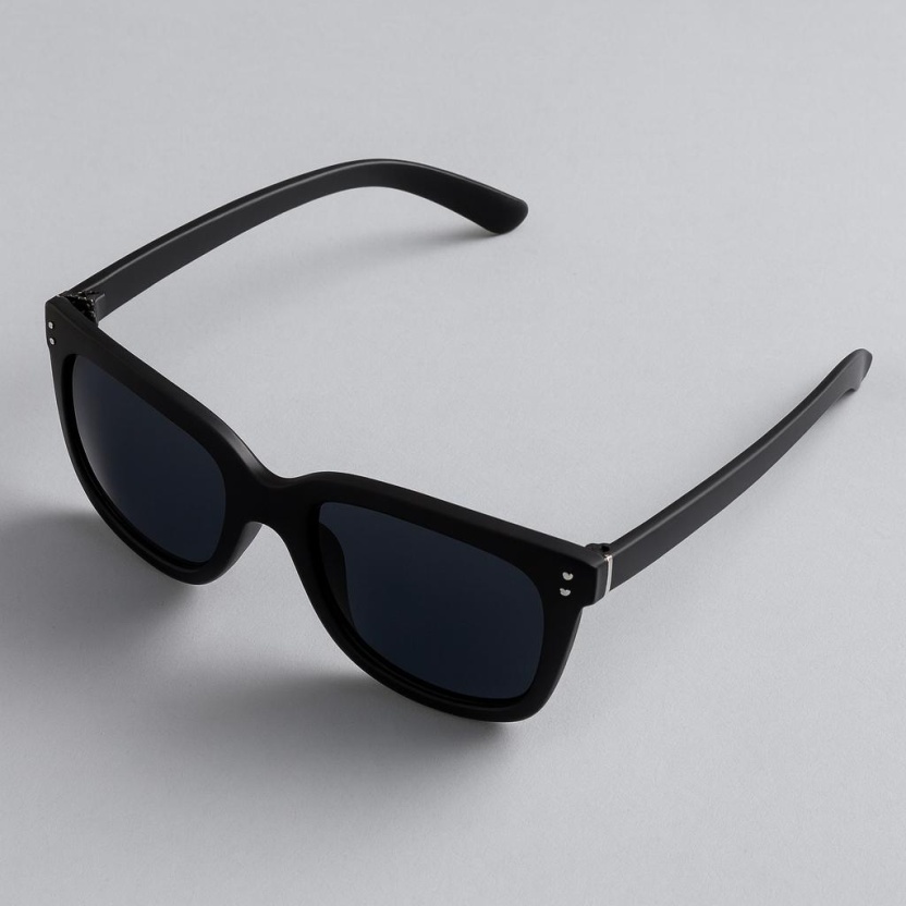 Matte black 'Distressed' sunglasses with dark tinted lenses 2212-01 - Image 2