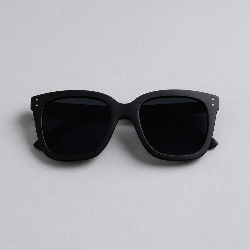 Matte black 'Distressed' sunglasses with dark tinted lenses 2212-01